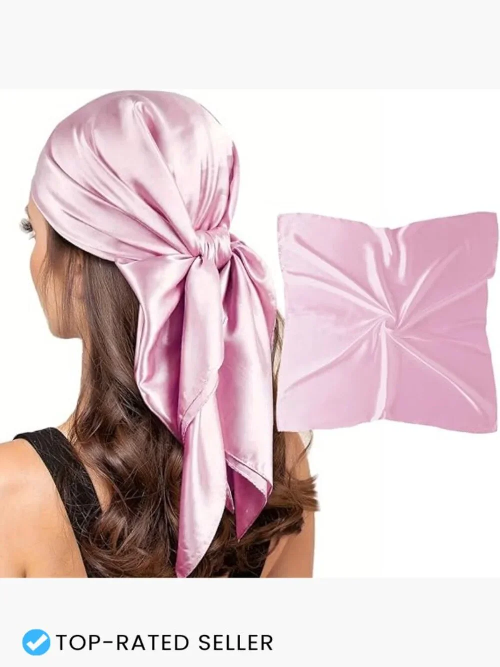 Square Silk Like Head Scarf for Hair Wrapping Sleeping Fashion Scarf