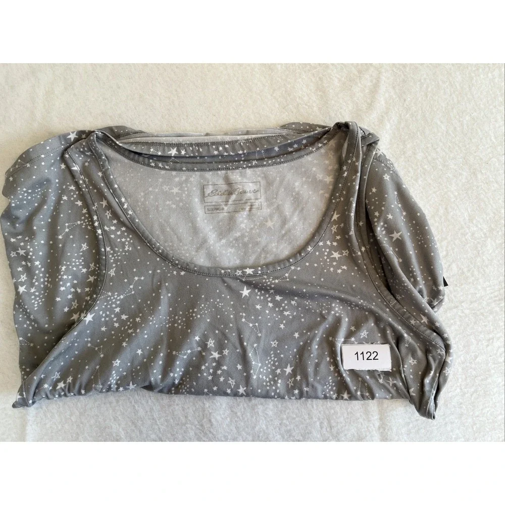Eddie Bauer Pajama Top Women's Large Gray Star