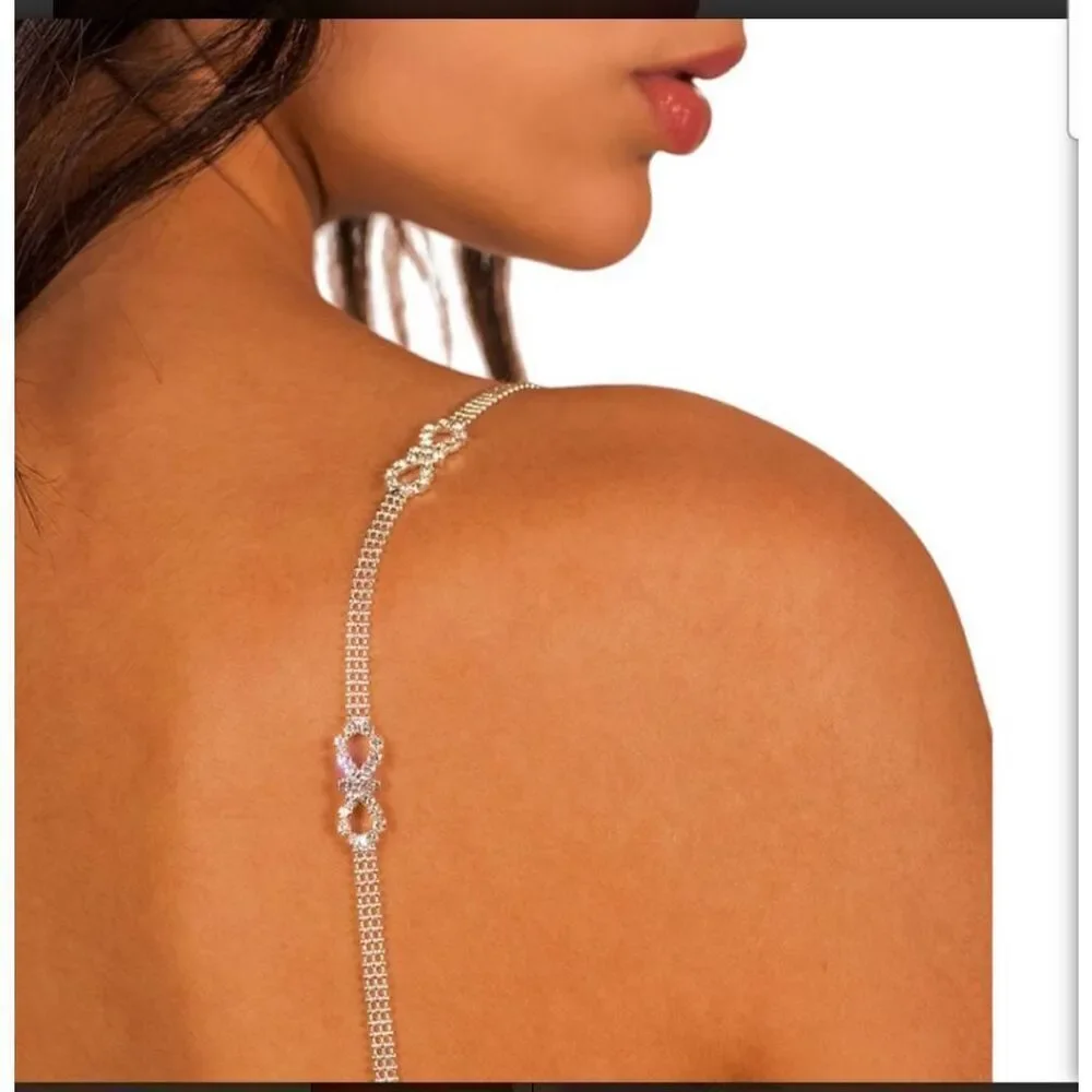 Silver Isabella Brazilian Bra Straps Shoulder Body Jewelry
