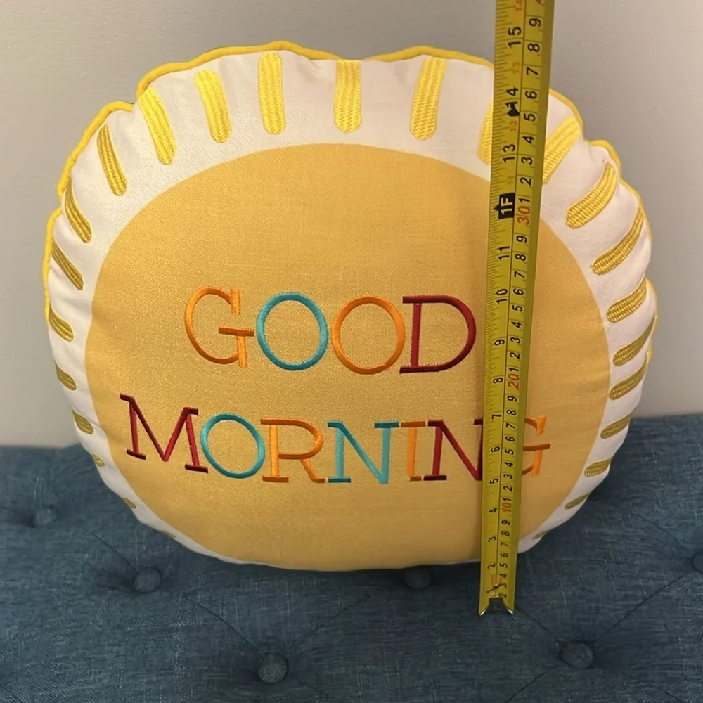 Good Morning/Good Night Reversible Circular Accent Pillow