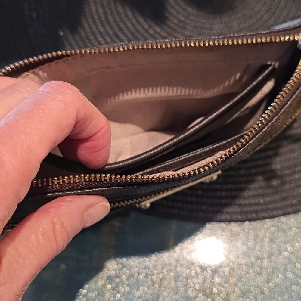 Michael Kors Brown Wristlet‎ with Gold Accents