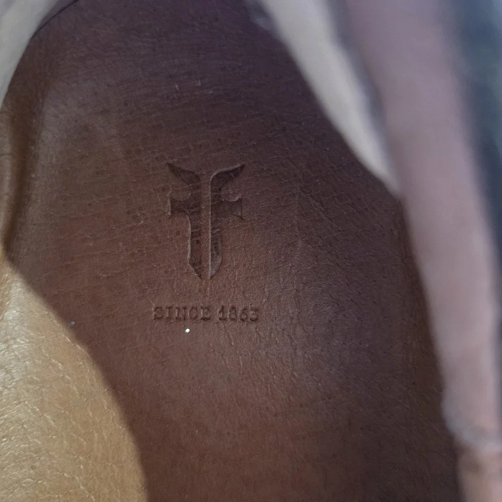 Frye Lena Gray /Brown Suede Zipper Slide In Sneakers Womens Size 10 Comfy Casual