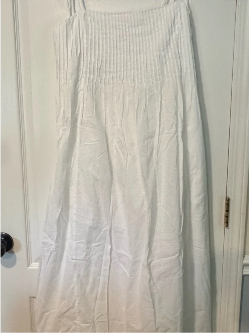 Abercrombie & Fitch White Pintuck Flowy Maxi Dress Large Petite