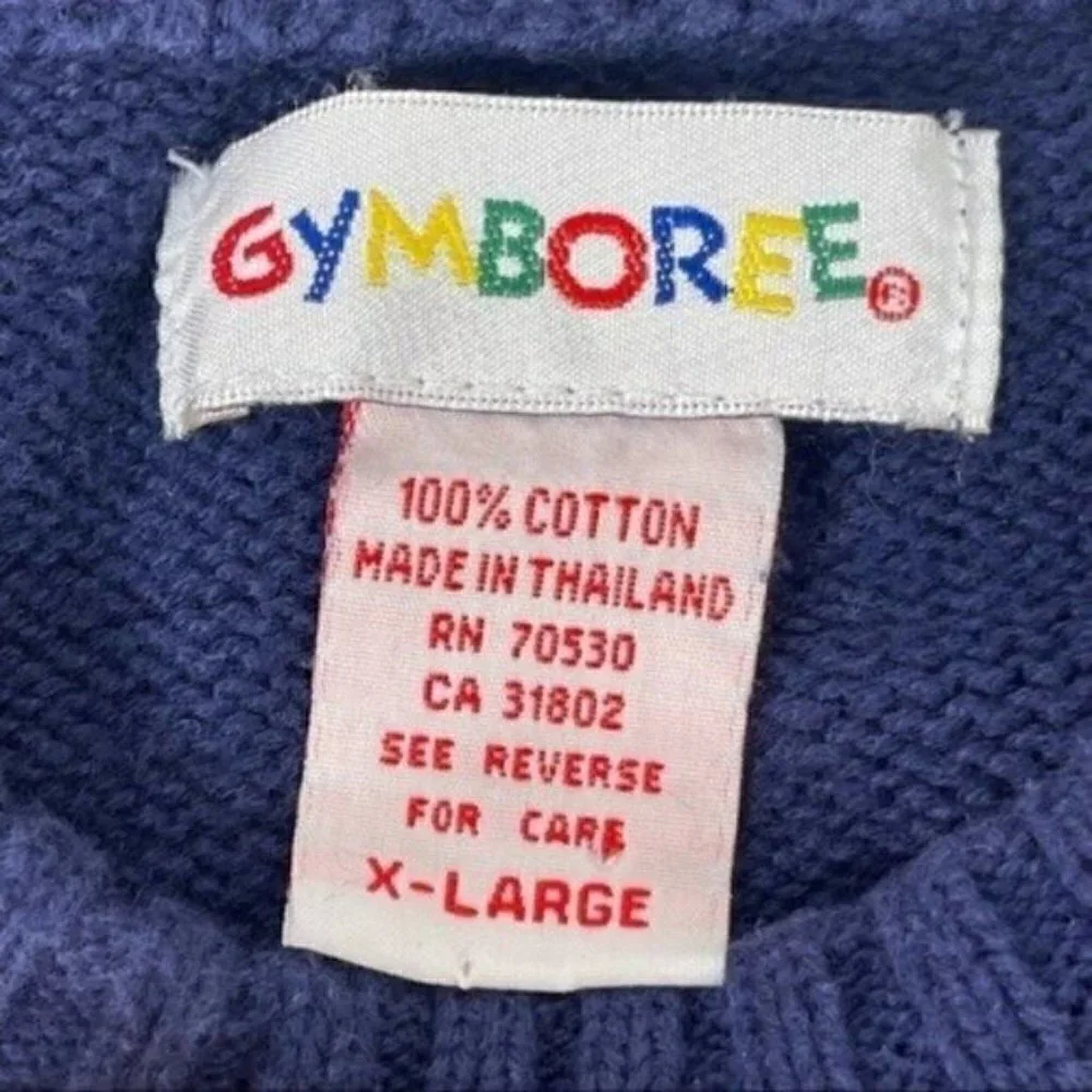VINTAGE Gymboree kids colorful sweater size XL blue With Colorful flags And Stri