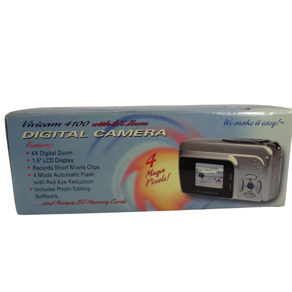Vivitar ViviCam 4100 Digital Camera‎ 4.0MP 4x Zoom Silver Vintage Boxed Bundle