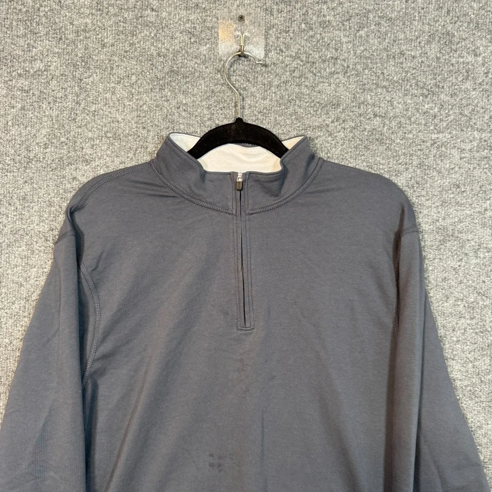 J Crew Pullover Mens Large Blue 1/4‎ Zip Long Sleeve Athletic Top Performance