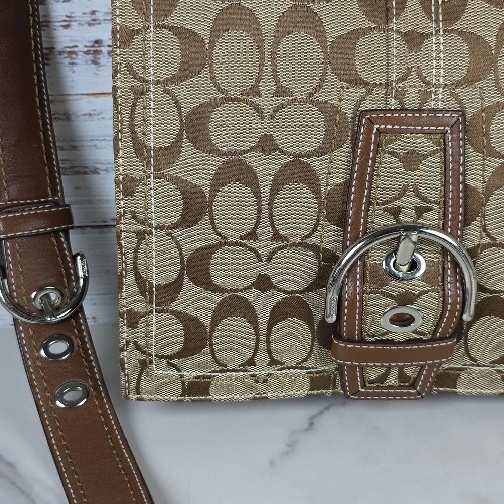 RARE COACH SOHO VINTAGE MESSENGER SHOULDER CROSSBODY BAG #10082 TAN BROWN SIGNAT