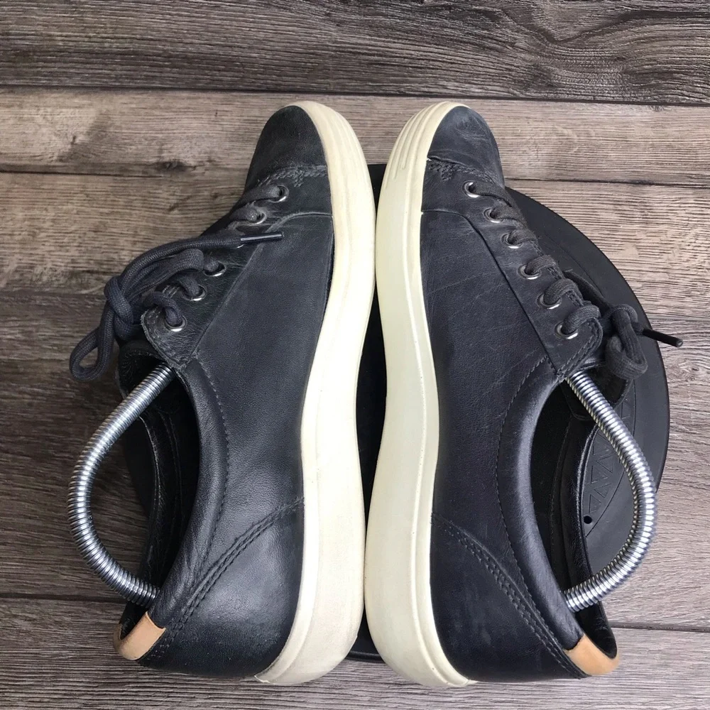 ECCO Soft 7 Casual Leather Shoes Black White Men’s Size 8