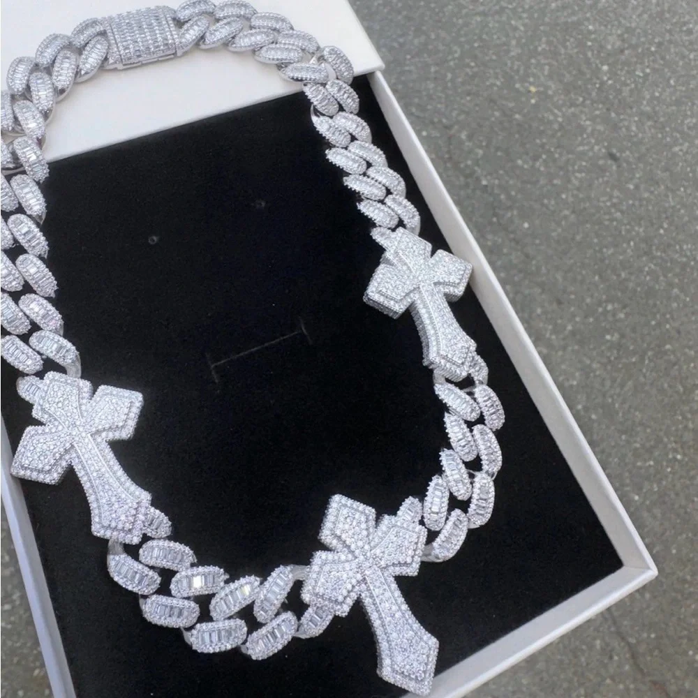 Silver Cross Necklace 20inch