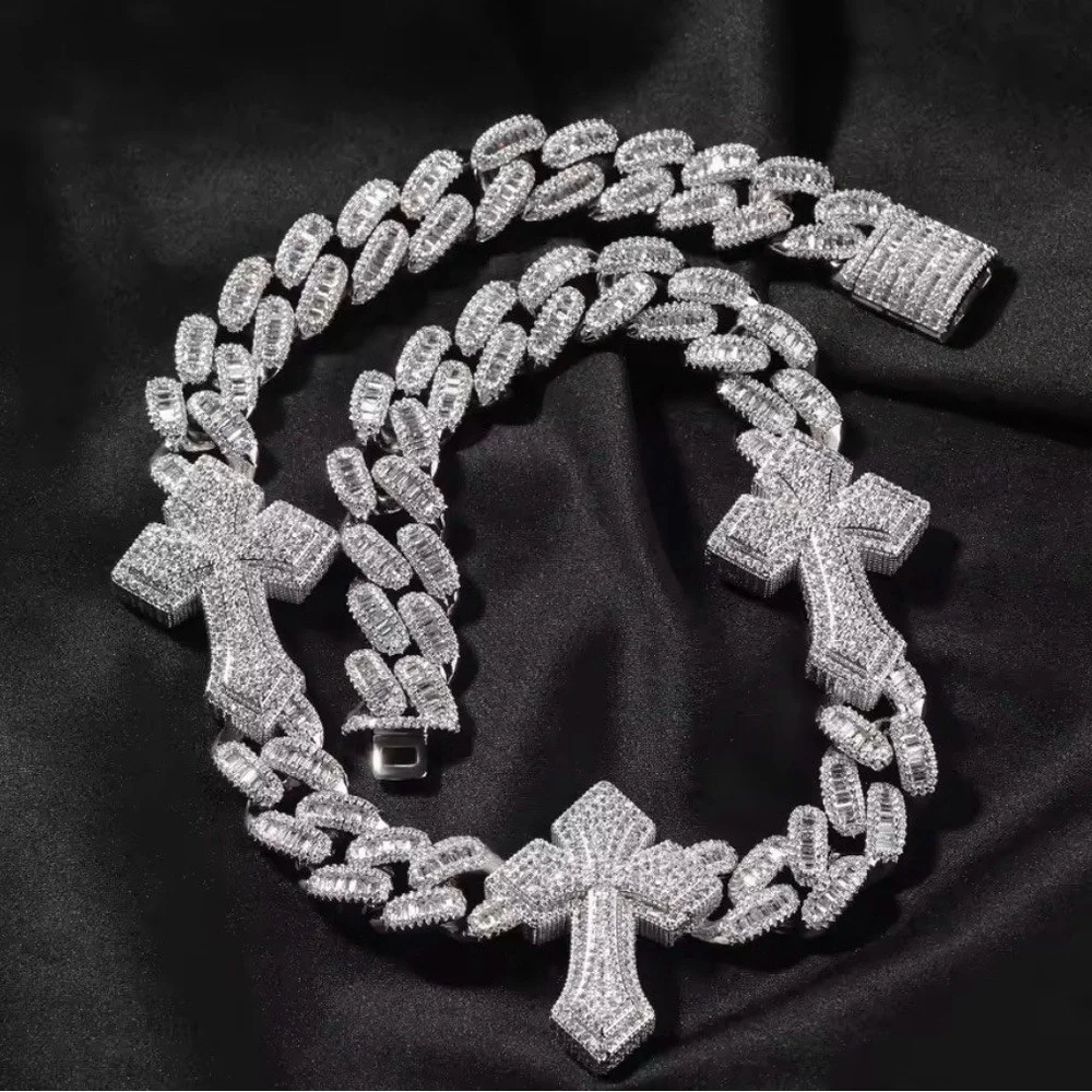 Silver Cross Necklace 20inch