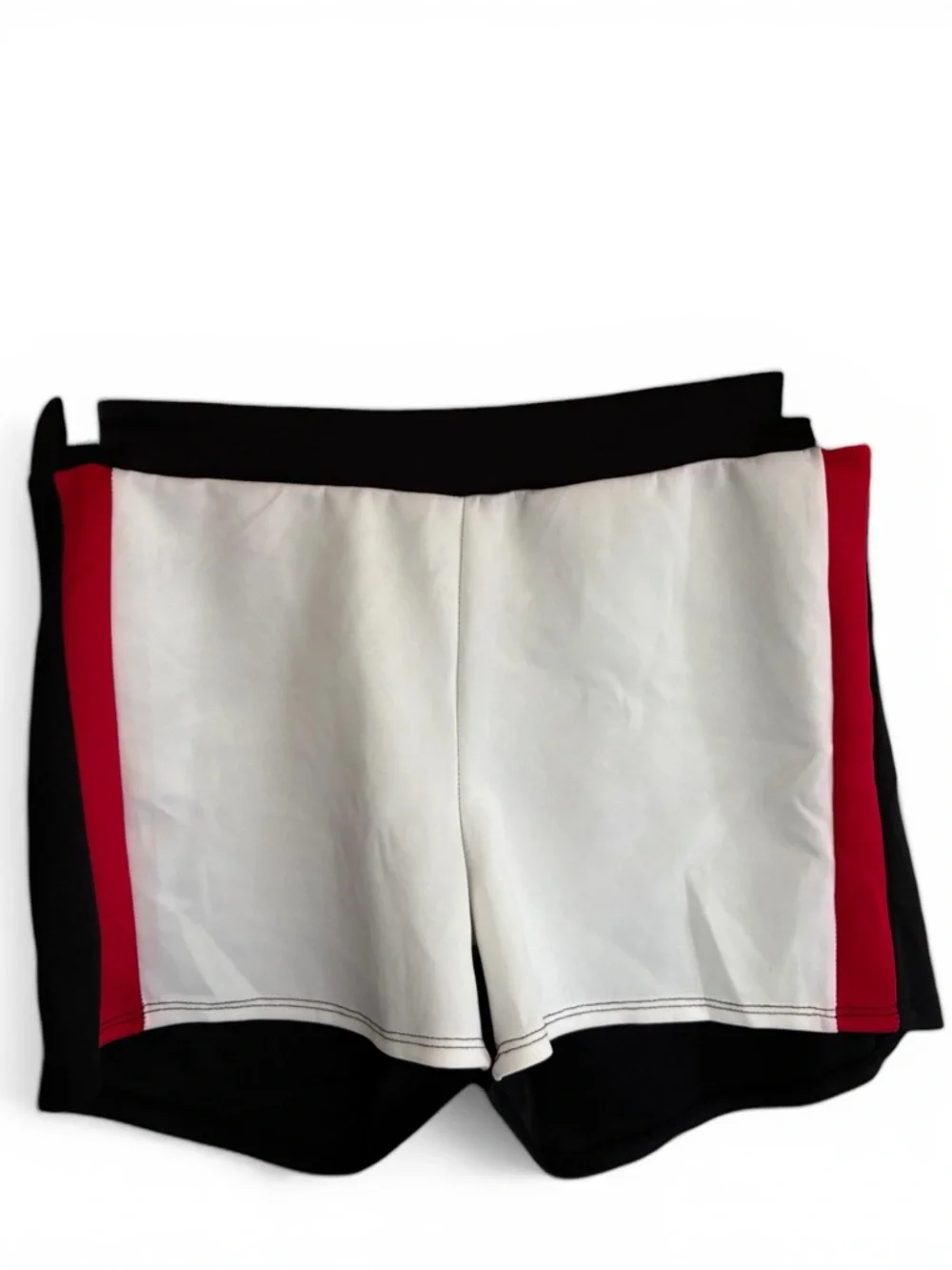 Ashely Stewart Athletic Colorblock Shorts - White with Black & Red Trim Size 1X