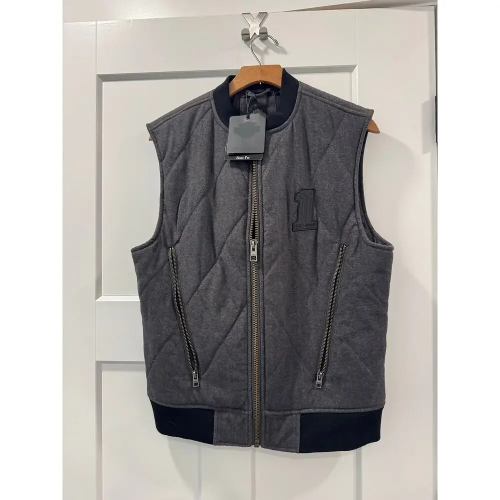 Harley Davidson Quilted Mens Vest Medium NWT