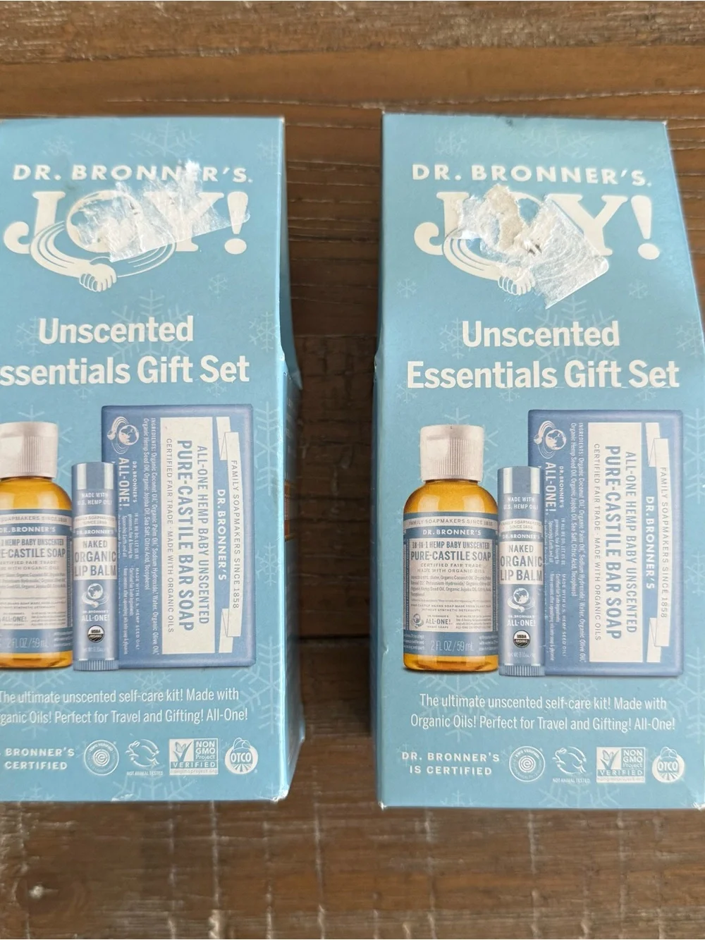 2 x Essentials Gift Set Dr. Bronner’s Bar + Liquid Soap + Lip Balm  - Unscented