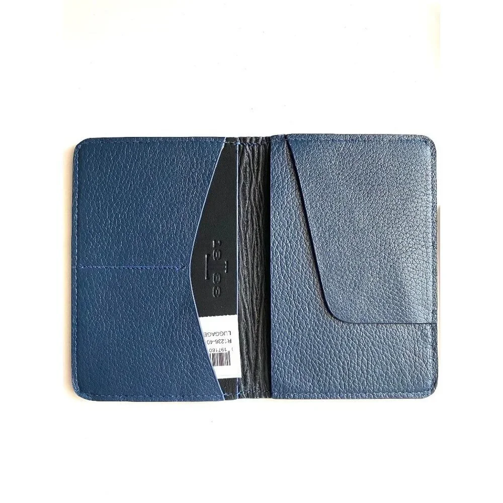 Lucchese Leather Passport Holder‎ + Luggage Tag Set – Navy Blue R1236-4014