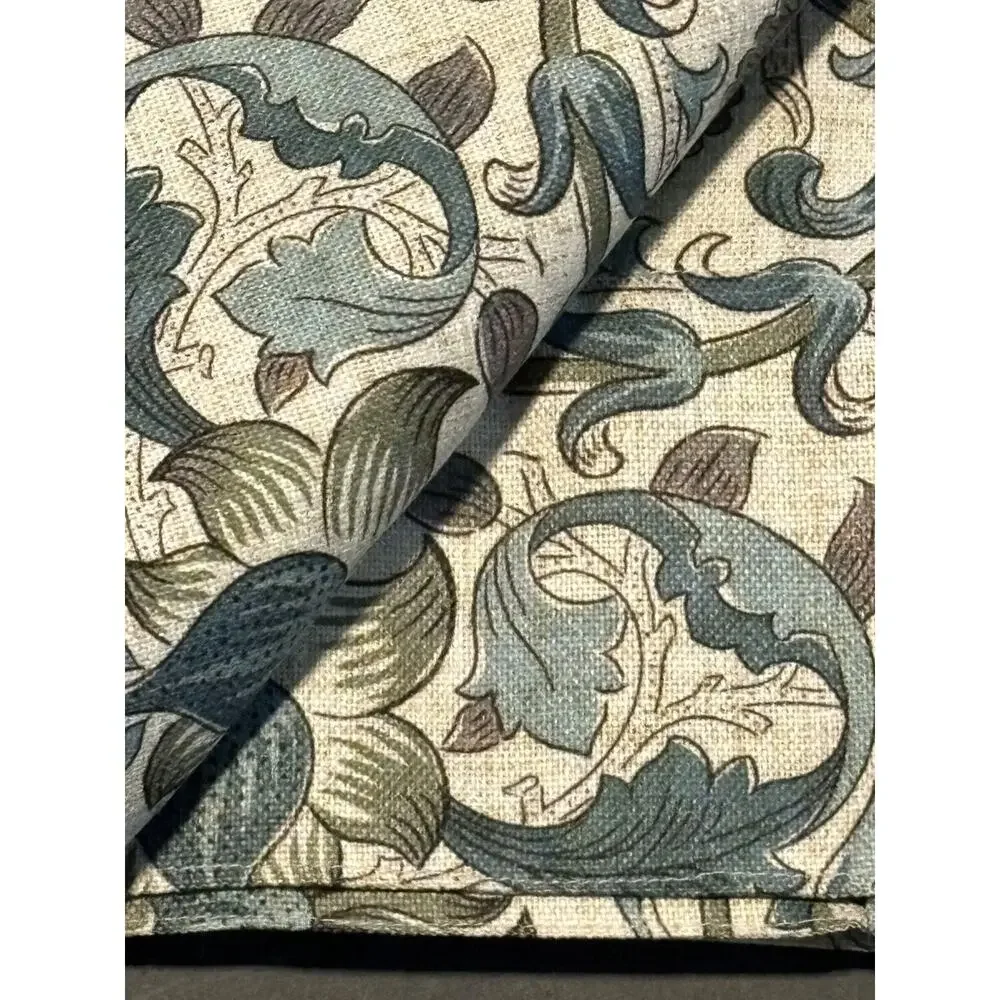 William Morris & Co. Window Curtains Panels Lodden Set Pair 50 X 96” Blue Drapes