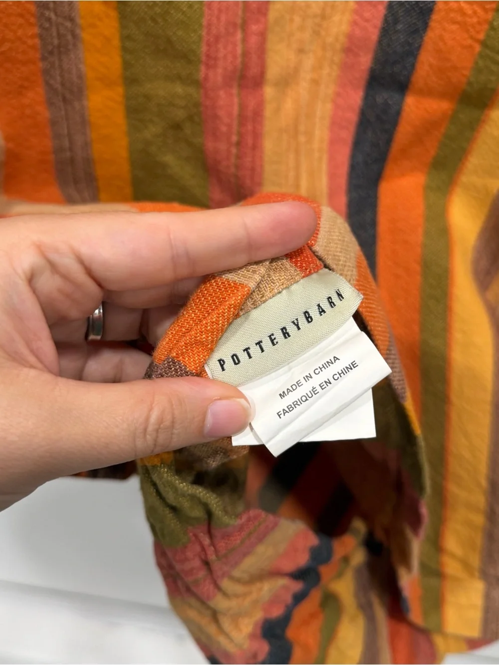 Pottery Barn Cotton Colorful Stripe King Pillow Sham