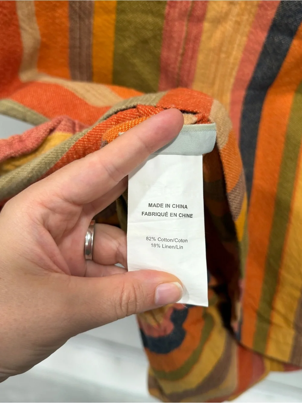 Pottery Barn Cotton Colorful Stripe King Pillow Sham