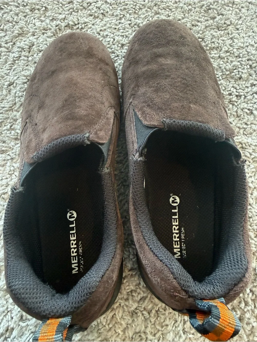 Kids Merrell Jungle Moc Slip On Shoes, Suede, Brown, Size 5W