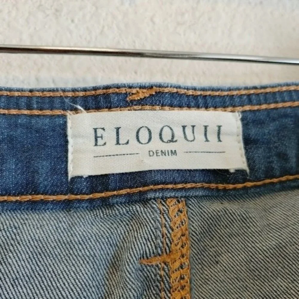 Eloquii Jeans Indigo Wash Distressed Sz 24 Casual Contemporary