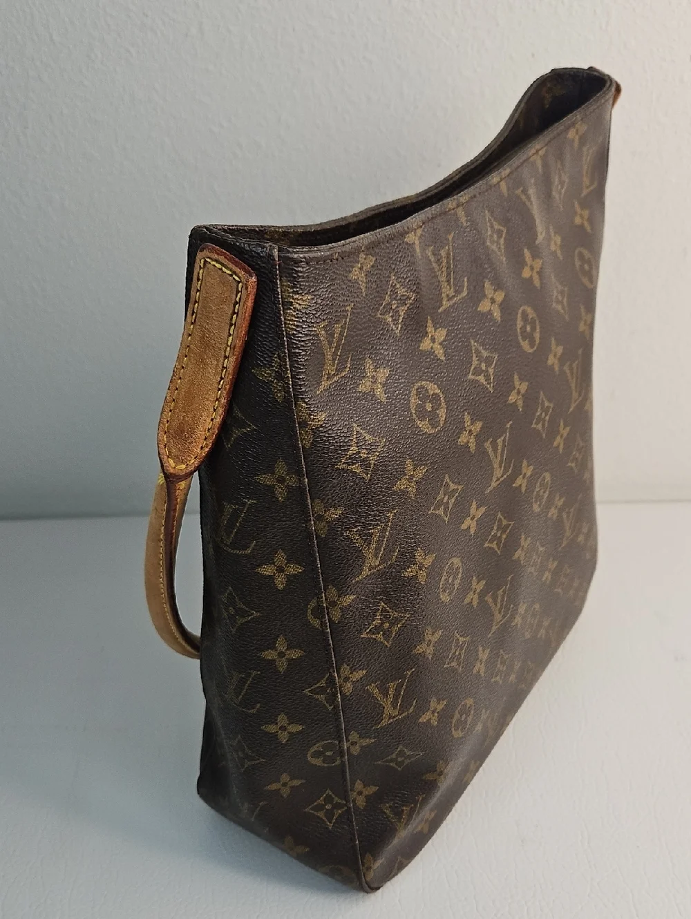 Authentic Louis Vuitton Looping MM Monogram Shoulder Bag Hobo Purse W/Dustbag