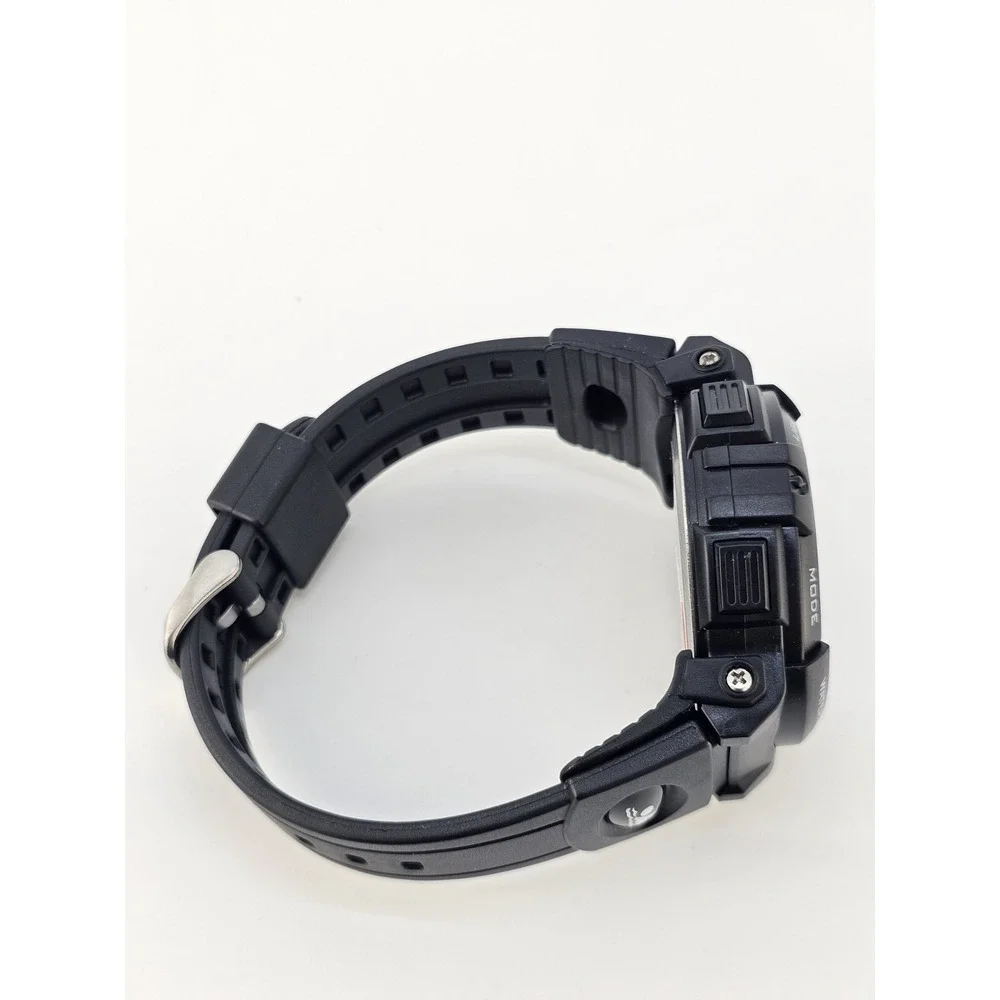 Men's Sports Digital Watch 50MM Black Plastic Bands Working Light Alarm