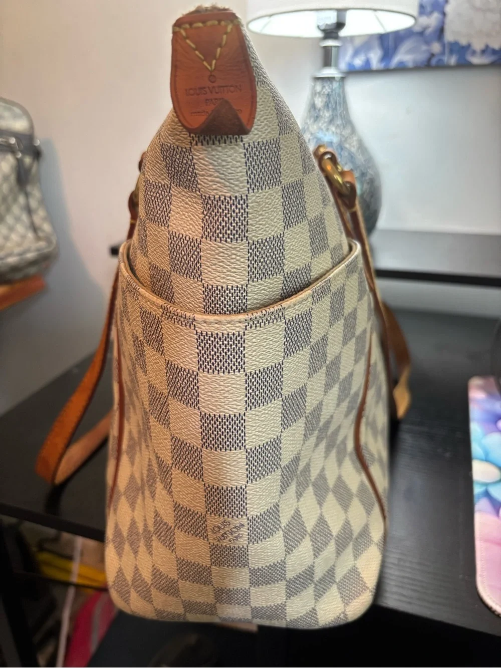 Authentic Louis Vuitton Discontinued Totally MM Tote – Damier Azur Canvas