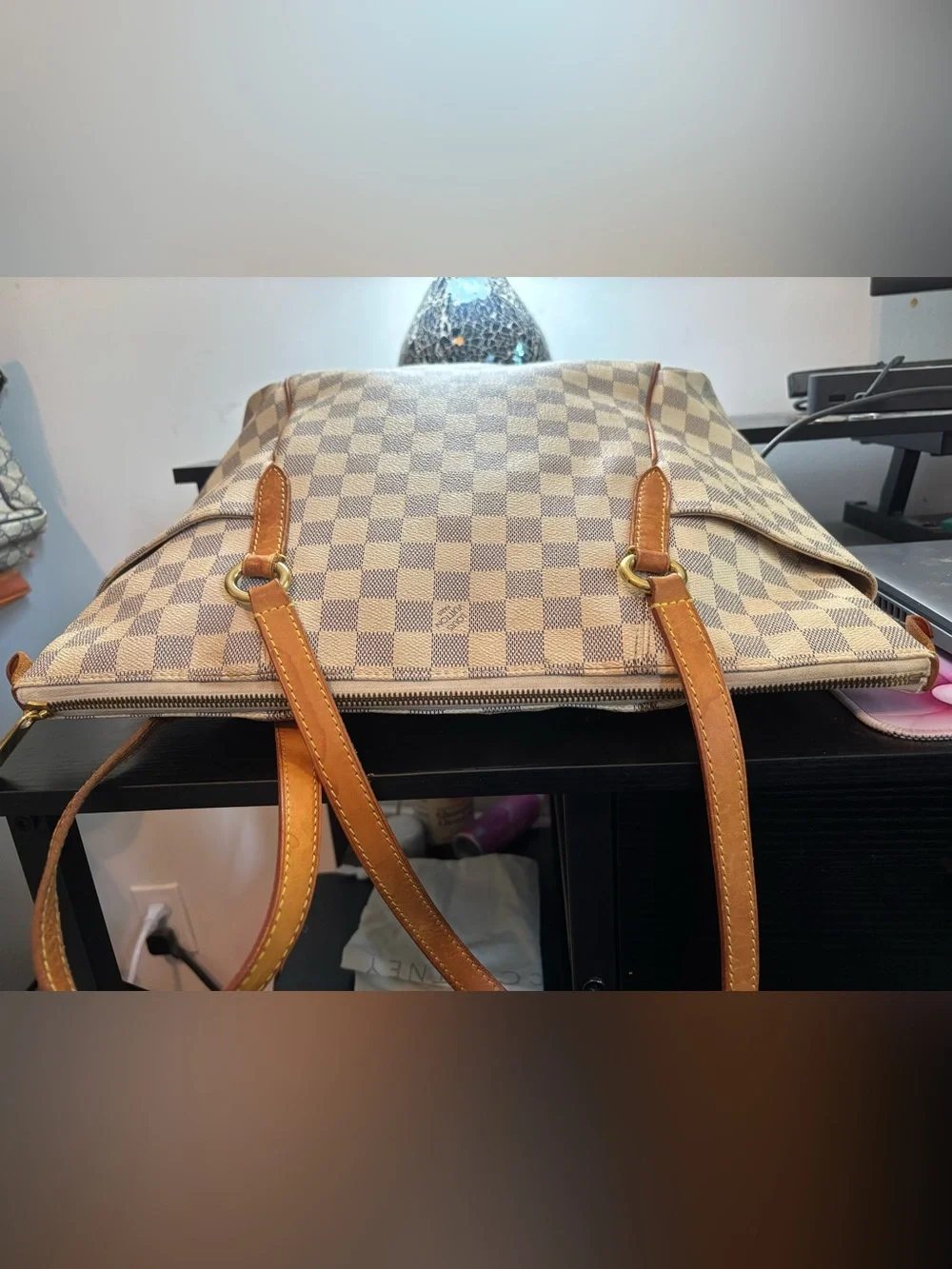 Authentic Louis Vuitton Discontinued Totally MM Tote – Damier Azur Canvas