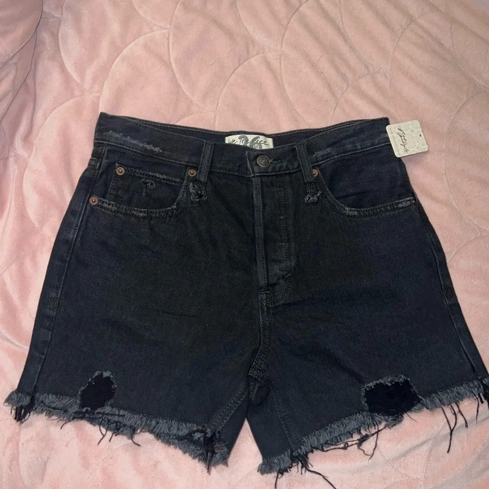 NWT Free People x We The Free Makai Cutoff Black Denim Shorts