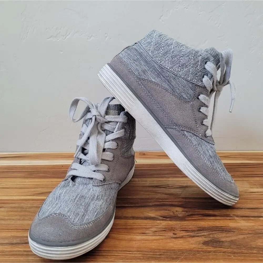 Union Bay Sneaker Mens 8- EUR 41‎ High Top Gray Lace up Comfort Casual