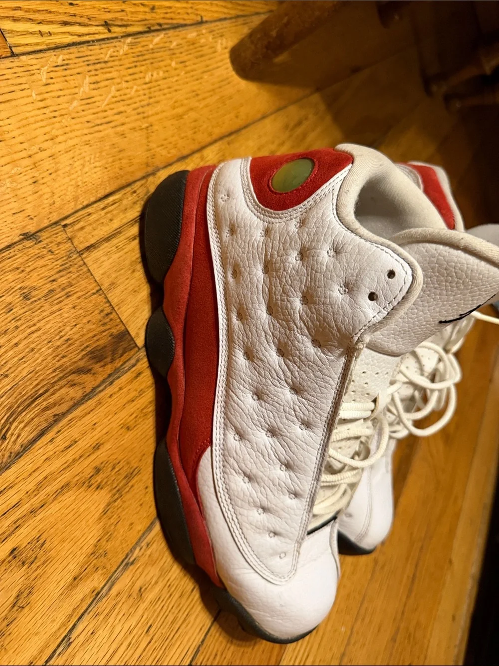 Jordan Men's White and Red Athletic Basketball Shoes