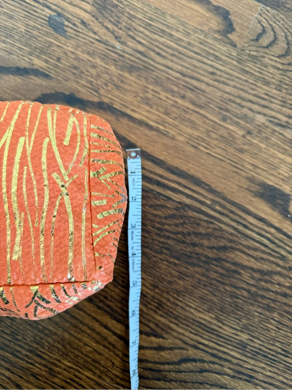 NWOT Orange Metallic Accent Women's Cosmetic Pouch