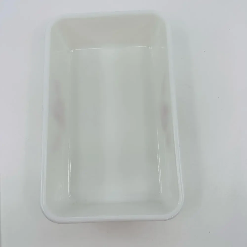 McKee Refrigerator Dish Red Transfer Sailboat White Milk Glass w/Lid Nautical