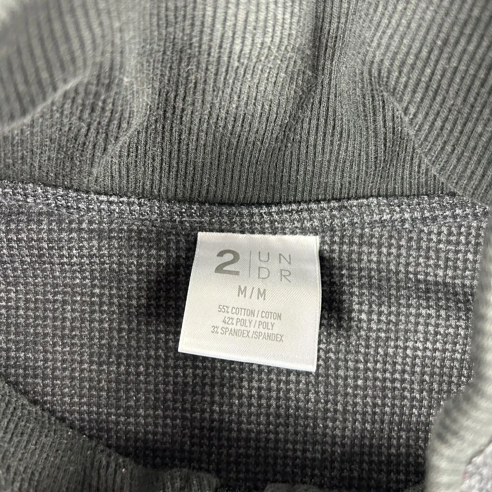 2UNDR Sweater Mens Medium Gray Quarter Zip Pullover Performance Stretch Athletic