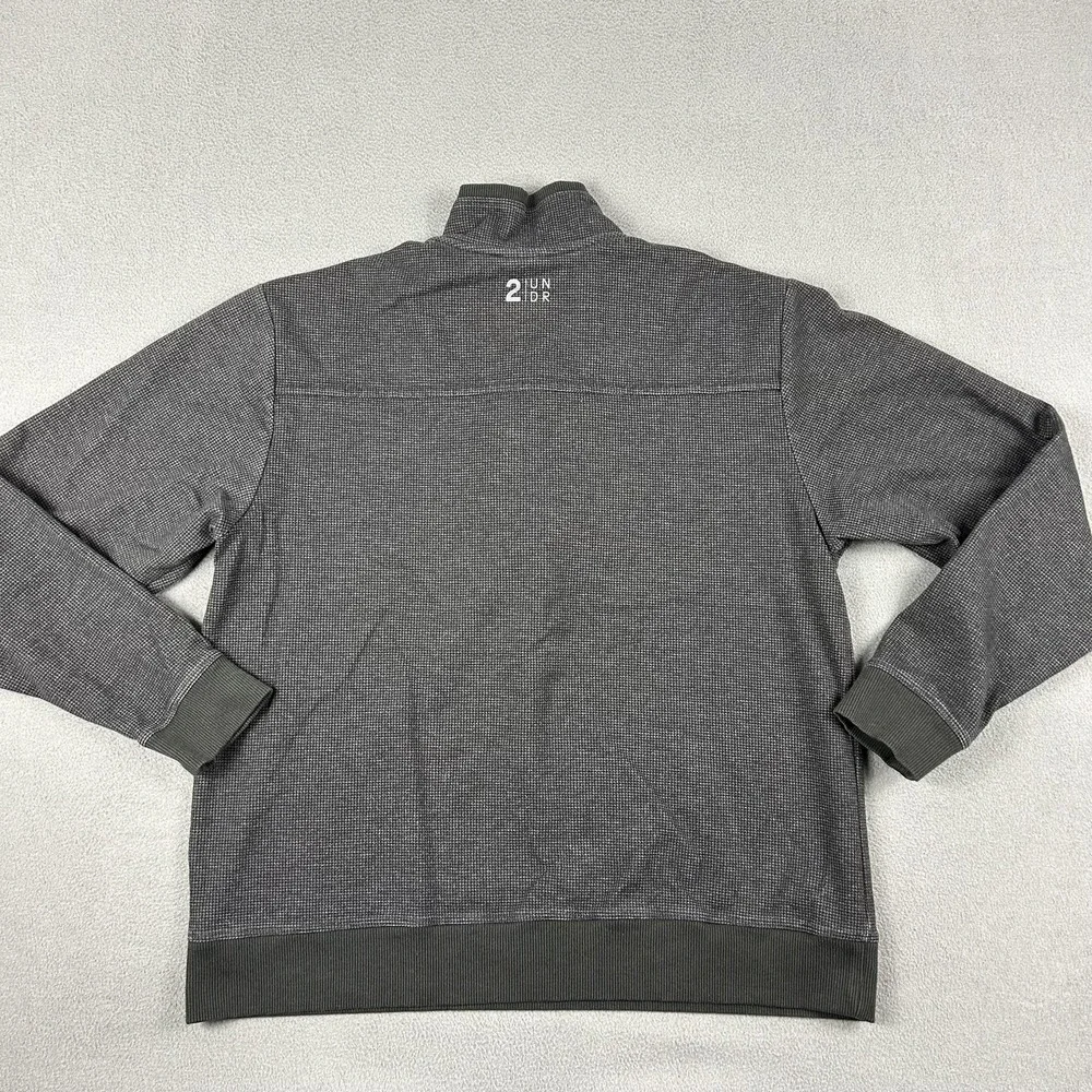 2UNDR Sweater Mens Medium Gray Quarter Zip Pullover Performance Stretch Athletic