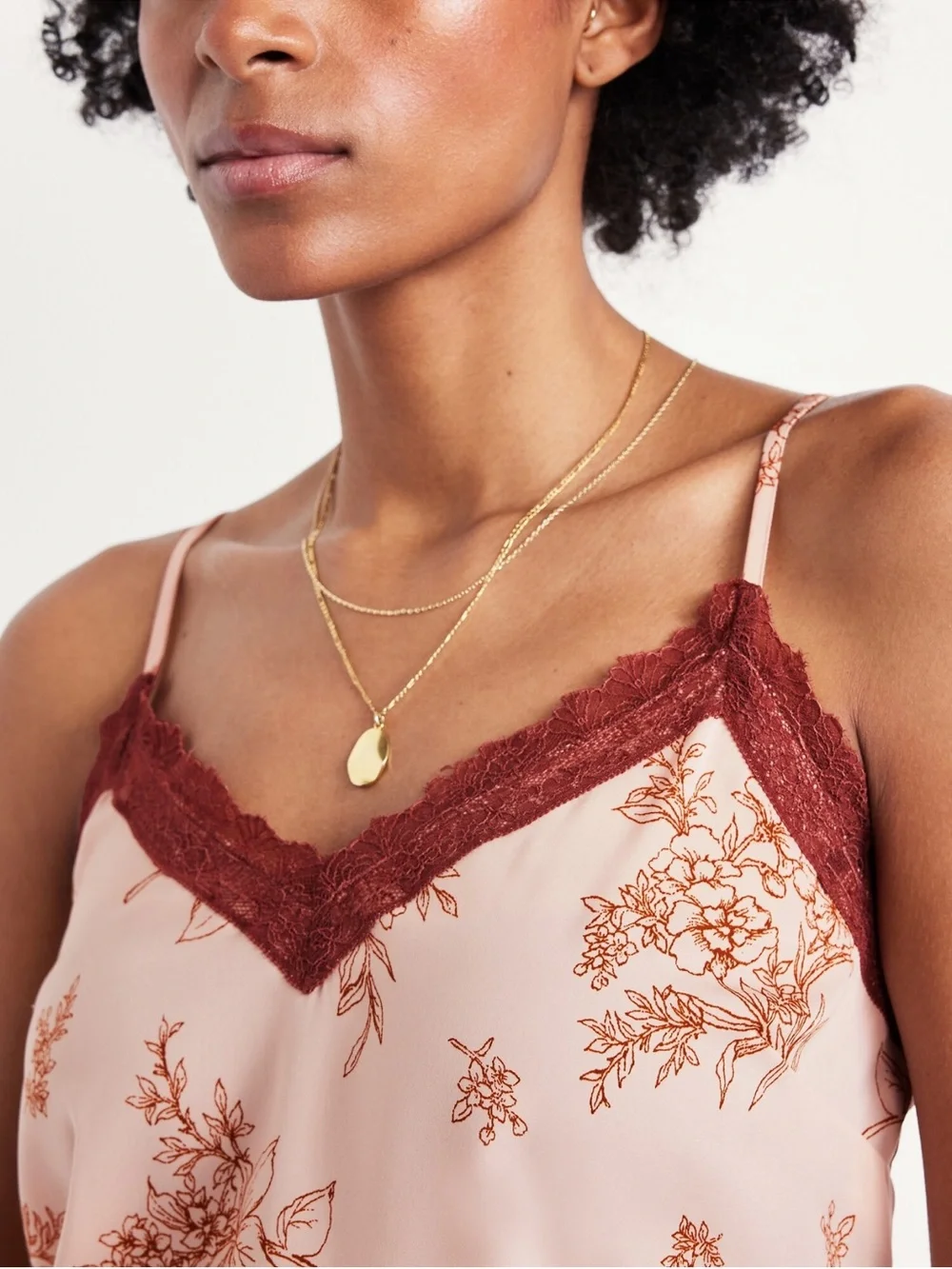 NWT Old Navy Lace Trim Floral Cami Top