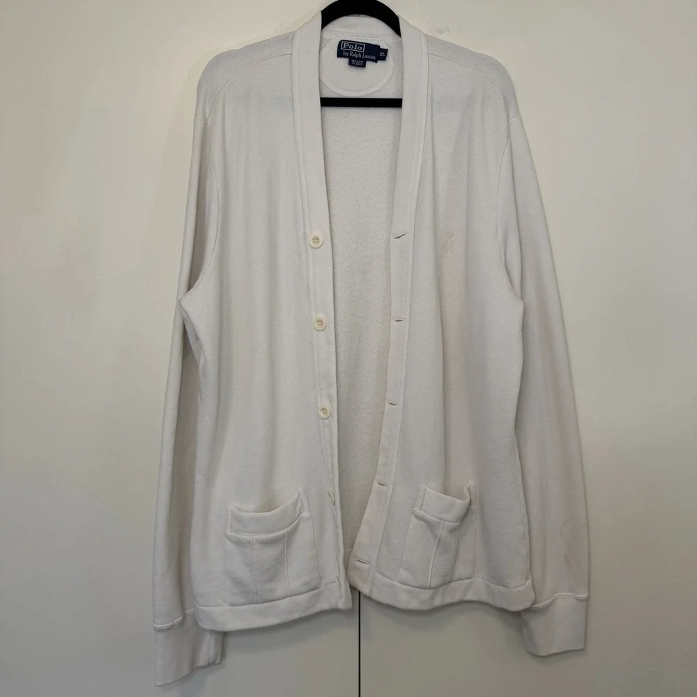 Cream‎ Polo Ralph Lauren Cardigan Sweater Tennis