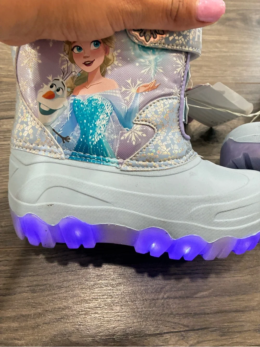 Disney Frozen Light Blue and Purple Girls Snow Boots