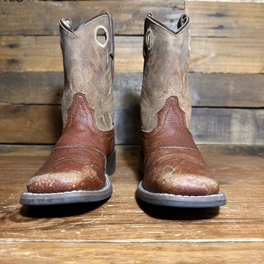 Smoky Mountain Kids Luke Brown Distressed‎ Leather Western Boot 2481 C size 1