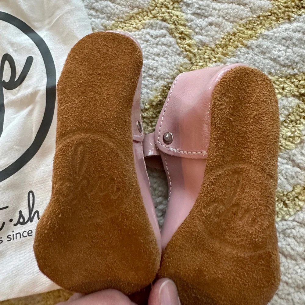 Mon Petit PATENT BLUSH Pink Size 4 Mary Janes Mon Soft‎ Soled Baby Shoes