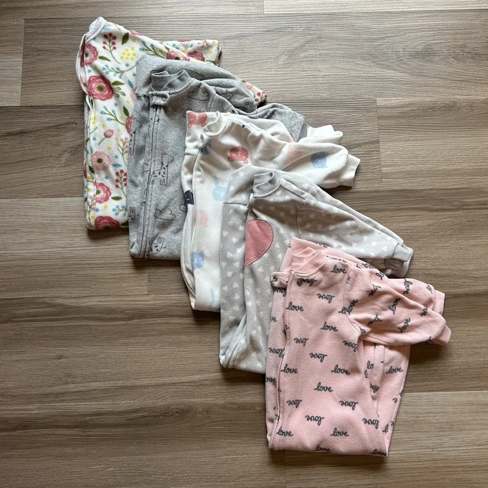 Lot Of 5 Baby Girls Sleep Sacks Size Medium 6-12 Months EUC!!‎ Zipadee-Zip