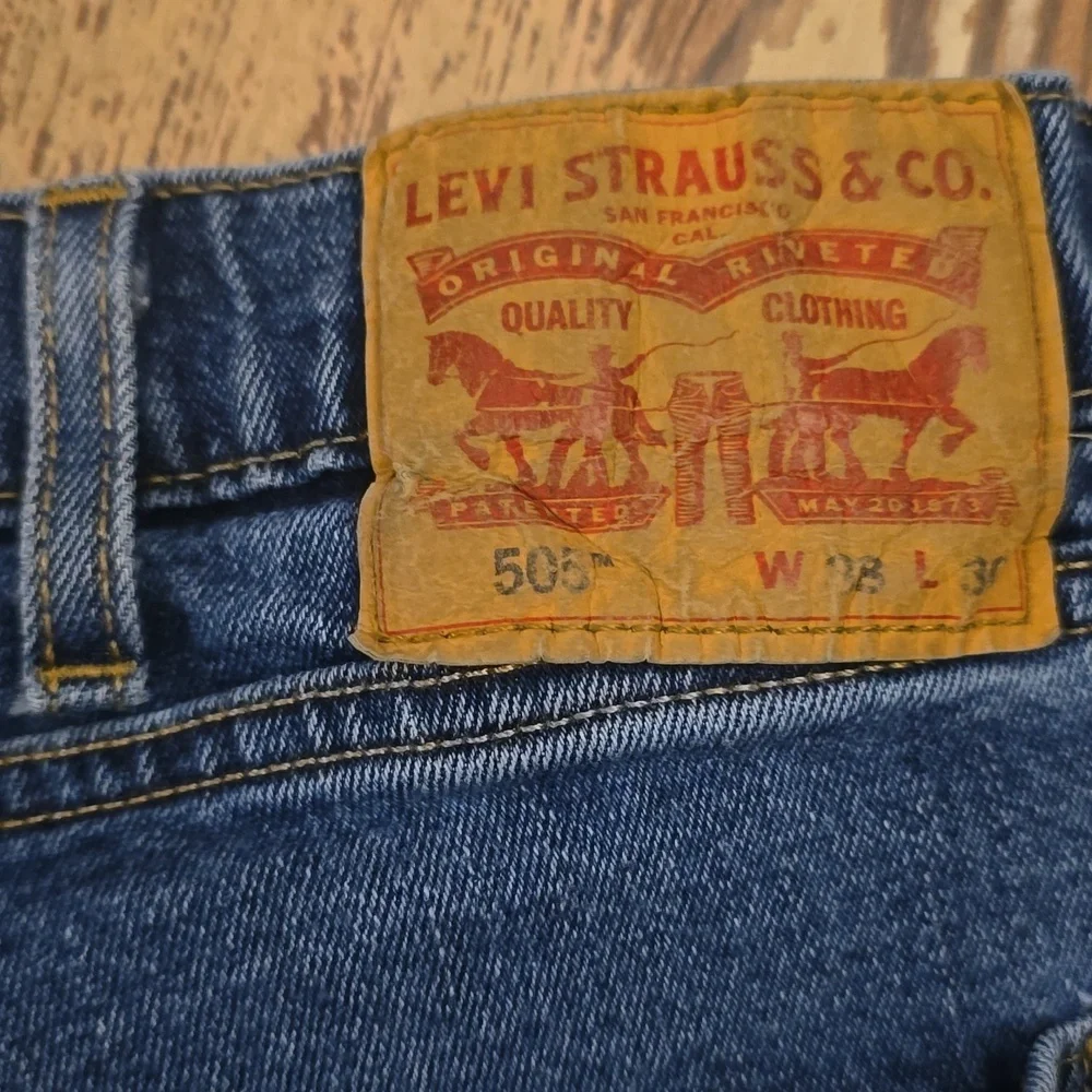 Levi's 505 Straight Leg Denim Blue Jeans Mens Size 38x30‎