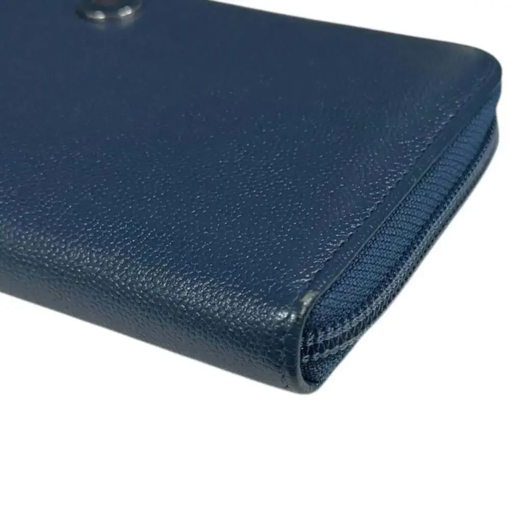 CHANEL Blue Leather Wallet