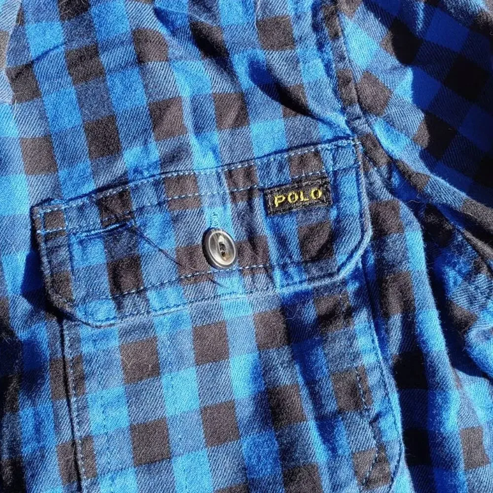 Ralph Lauren Polo Boy's 3T Buffalo Plaid Long Sleeve Button Down Shirt