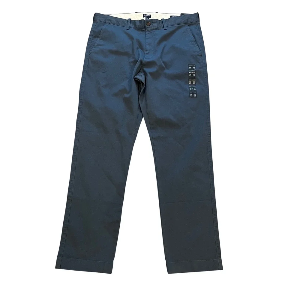J.Crew Flex Straight Fit Chino Pants Navy‎ Blue 35x32 H3186 New