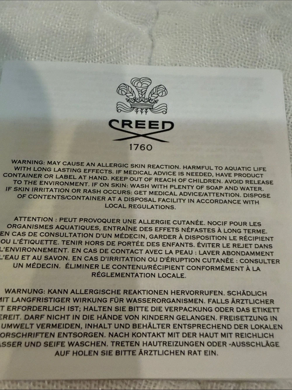 Creed premium scented