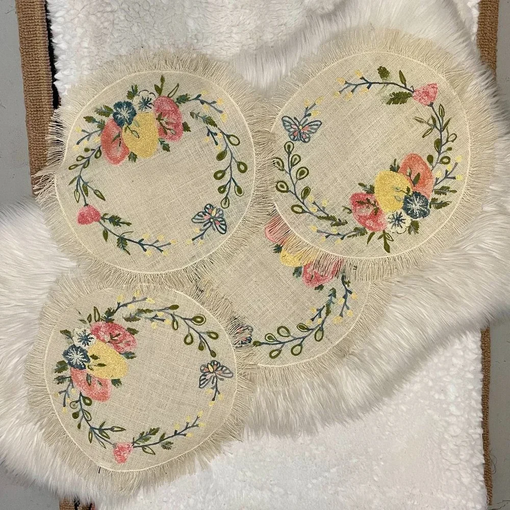 Tabitha Webb Jute embroidered placemats set of 4