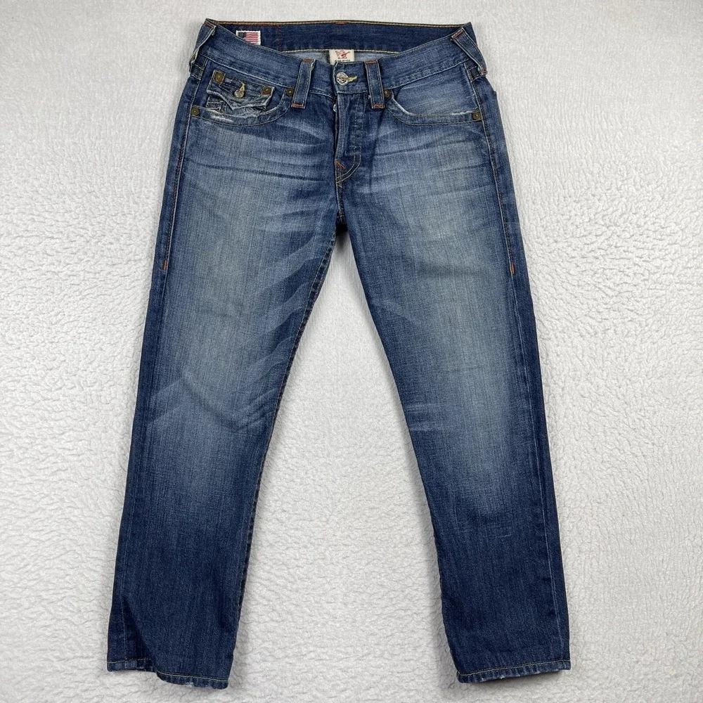 True Religion Jeans Mens 31x26‎ Blue Denim Zach Button Fly Vintage Y2K Pants