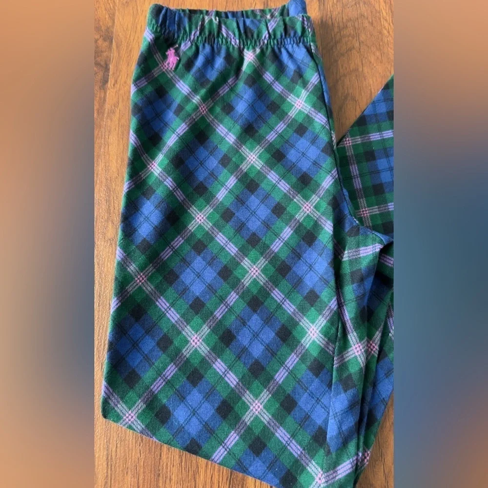 NWOT Ralph Lauren Kids Plaid Leggings in Green and Blue