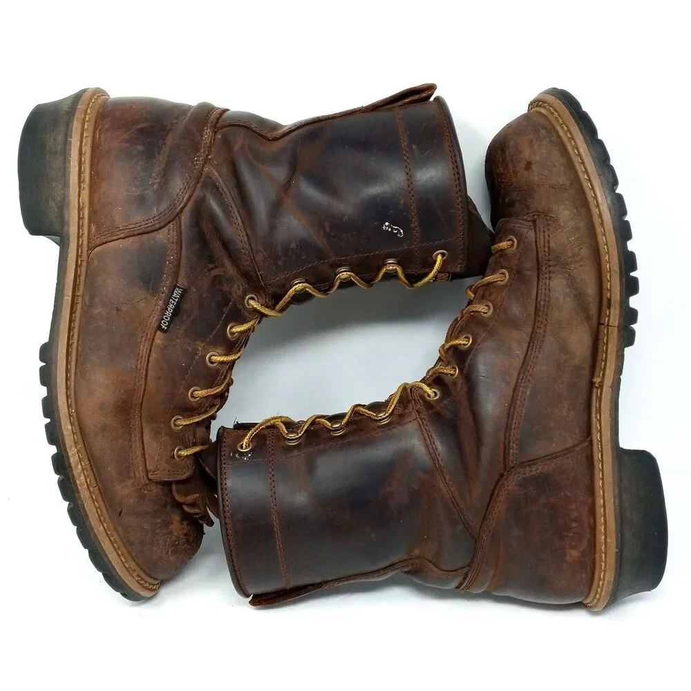 Carolina Brown Leather Work Boots Mens 12D Safety Toe EH Waterproof