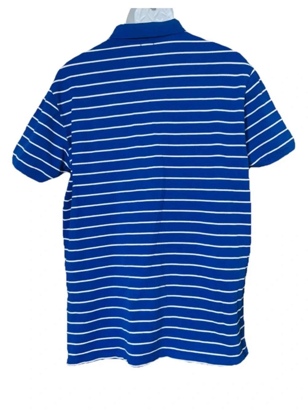 Polo Ralph Lauren Men's XL Custom Fit Stretch Mesh Polo Shirt Striped Blue White